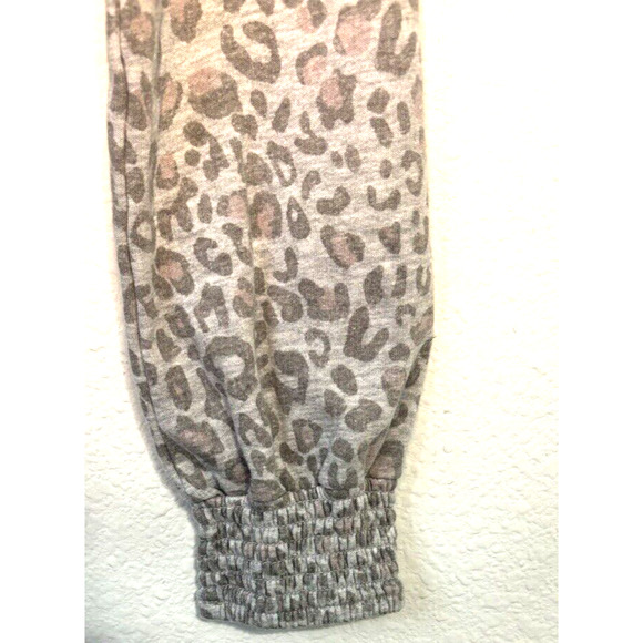 Knox Rose Leopard Print‎ Waffle Knit Shirt XL Cozycore Boho Casual Loungewear - Picture 4 of 8
